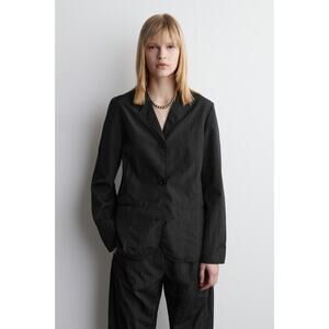 COS Nylon Blazer Black Workwear Jacket Womens Sz 4